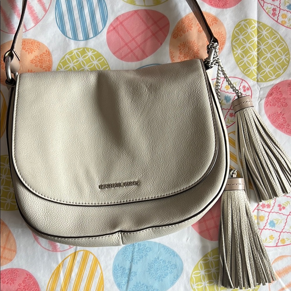 Michael Kors Cream Leather Crossbody Bag